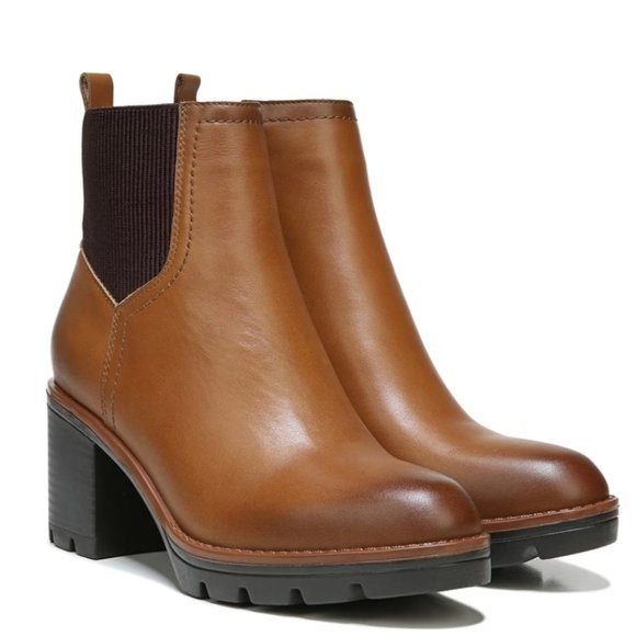 NATURALIZER VERNEY WATERPROOF LEATHER LUG BOOTS CIDER-SPICE (WIDE) - Picture 8 of 10